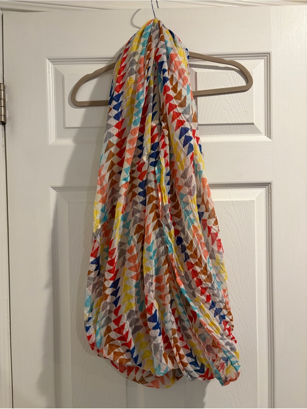 Multicolor Geometric Print Infinity Scarf
